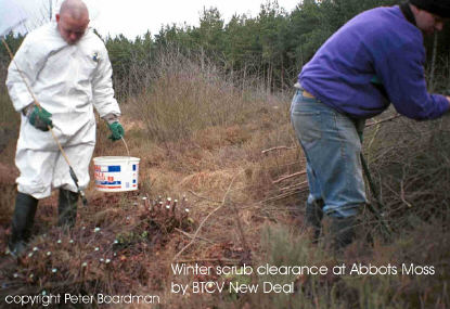 Winter scrub clearance at Abbots Moss by BTCV New Deal